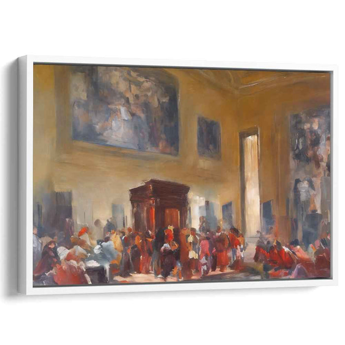 Historical Gathering: Grand Hall Ceremony Canvas Art Print