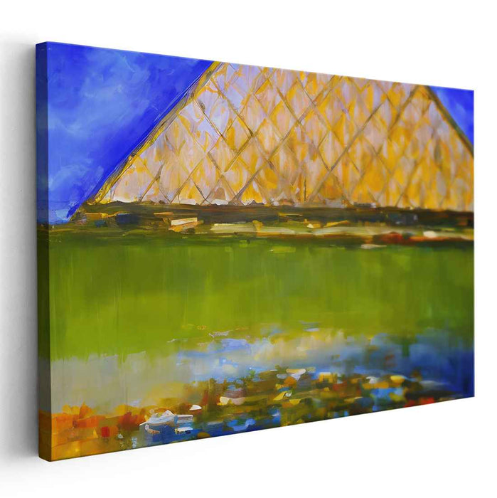 Cityscape Abstraction Fusion: Modernist Interpretation of Urban Architecture Canvas Art