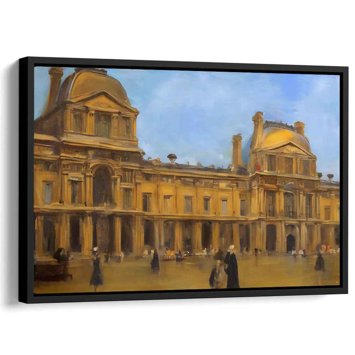 Gilded Renaissance Dreams: Classic European Architecture in Golden Hues Canvas Art