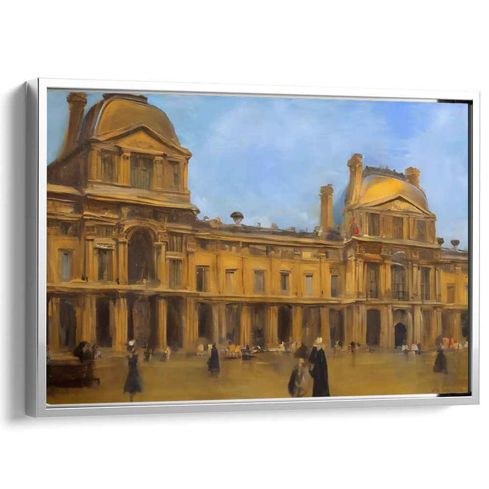 Gilded Renaissance Dreams: Classic European Architecture in Golden Hues Canvas Art