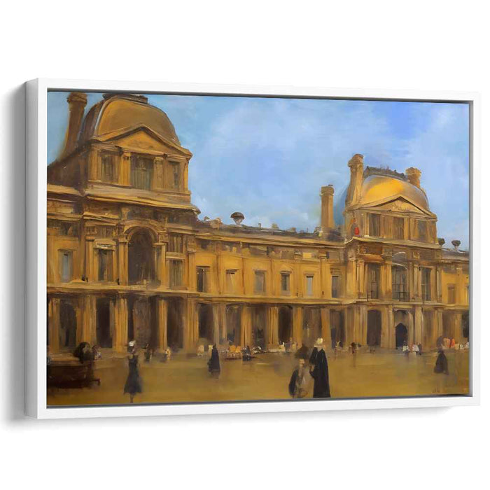 Gilded Renaissance Dreams: Classic European Architecture in Golden Hues Canvas Art