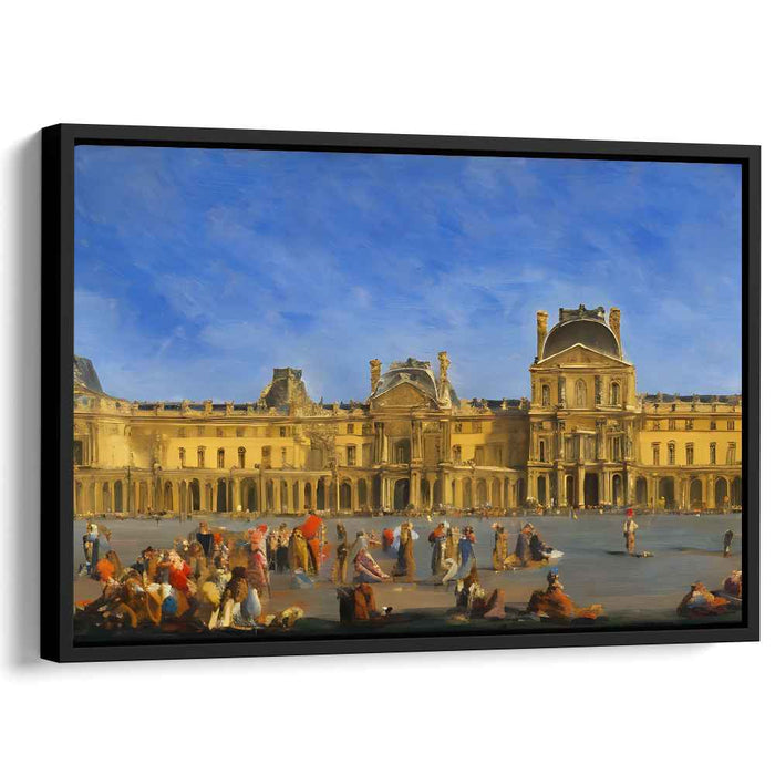 Historic Courtyard: A Lively Scene in Front of an Iconic Building