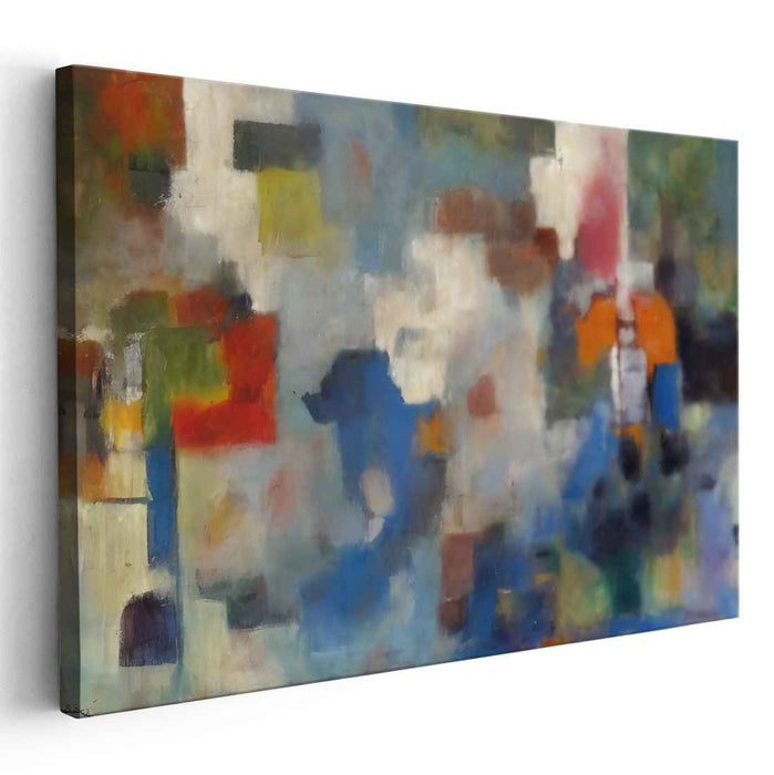 Color Explosion Abstraction: Abstract Expressionist Color Burst Canvas Art Print