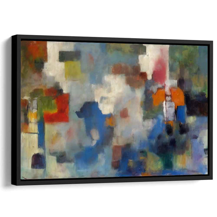 Color Explosion Abstraction: Abstract Expressionist Color Burst Canvas Art Print