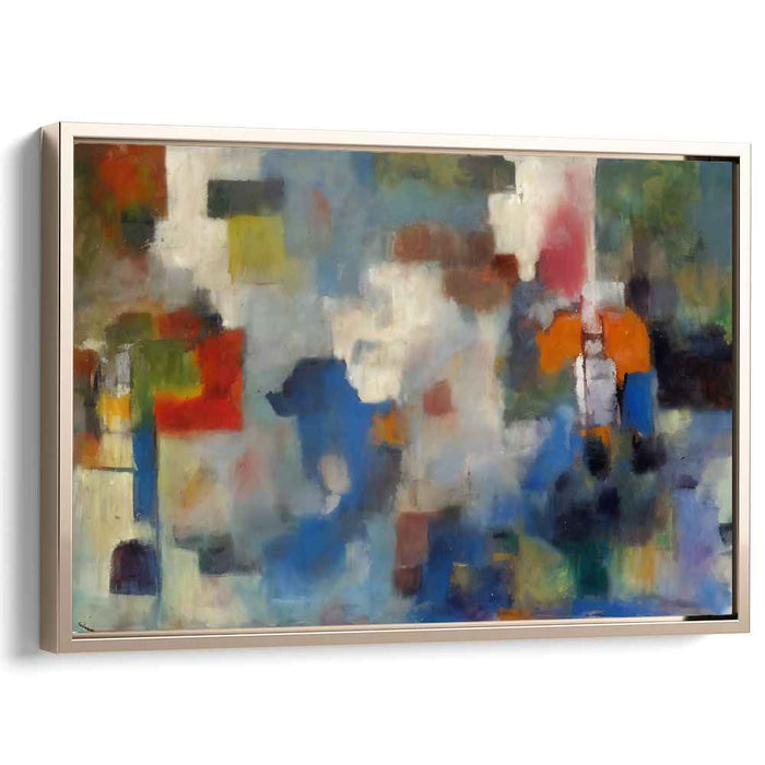 Color Explosion Abstraction: Abstract Expressionist Color Burst Canvas Art Print