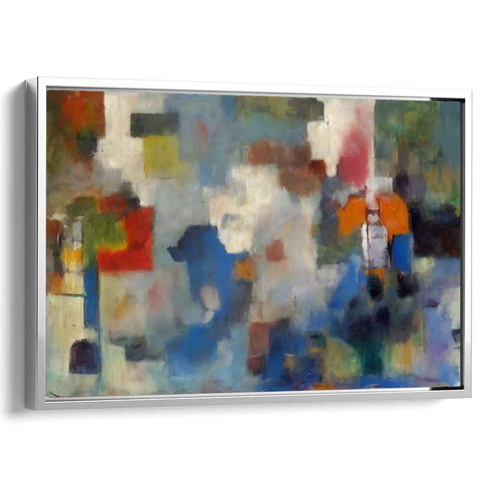 Color Explosion Abstraction: Abstract Expressionist Color Burst Canvas Art Print