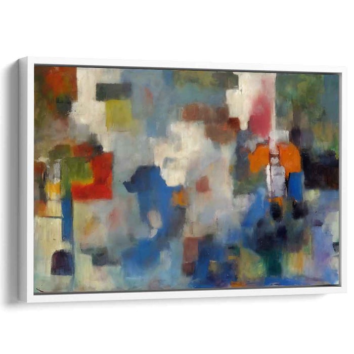 Color Explosion Abstraction: Abstract Expressionist Color Burst Canvas Art Print