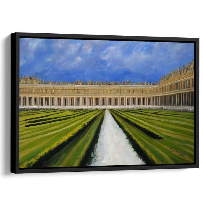 Imperial Eden Tranquility: Grand Palace Gardens Under a Cerulean Sky