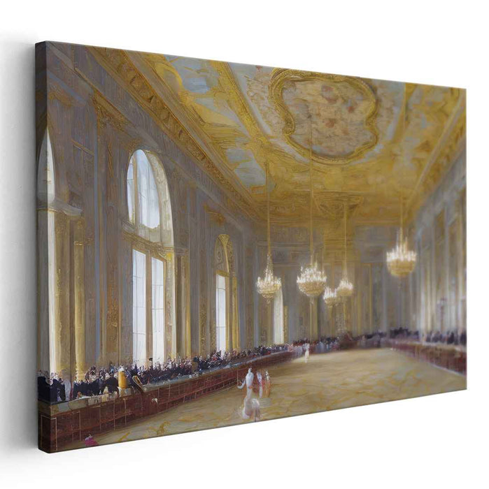 Regal Waltz Affair: 18th Century Ballroom Dance in Opulent European Palace