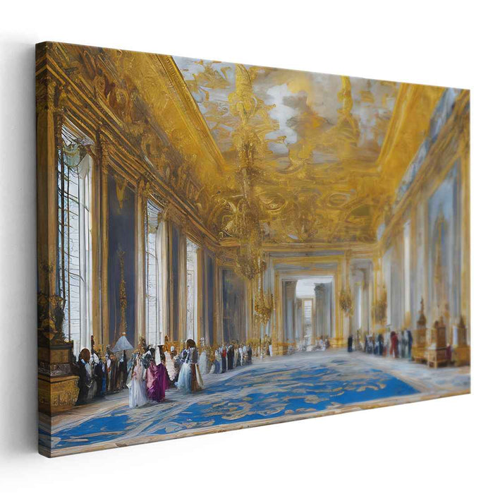 Gilded Splendor Within: Opulent Palace Interior Canvas Art Print