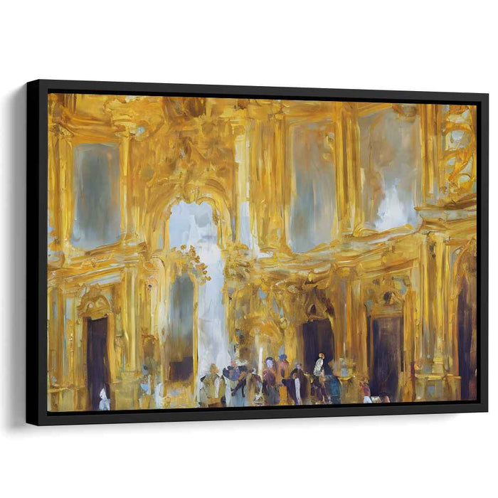 Whispers of Opulence: Impressionist Realism in a Lavish European Hall Canvas Art