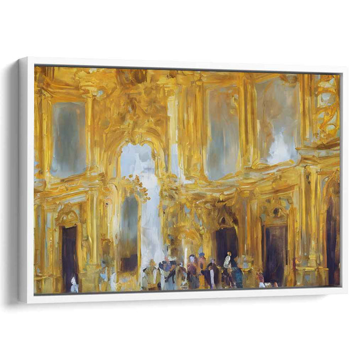 Whispers of Opulence: Impressionist Realism in a Lavish European Hall Canvas Art