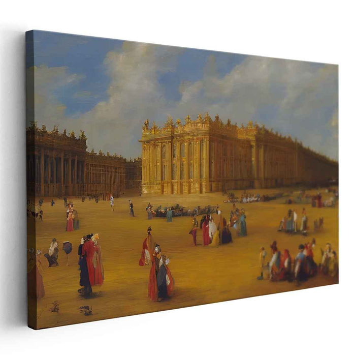 Noble Assemblage: Regal Resonance: Historical European Palace and Aristocratic Gathering Canvas Art