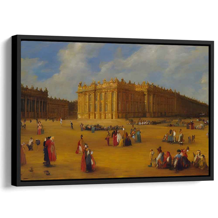 Noble Assemblage: Regal Resonance: Historical European Palace and Aristocratic Gathering Canvas Art