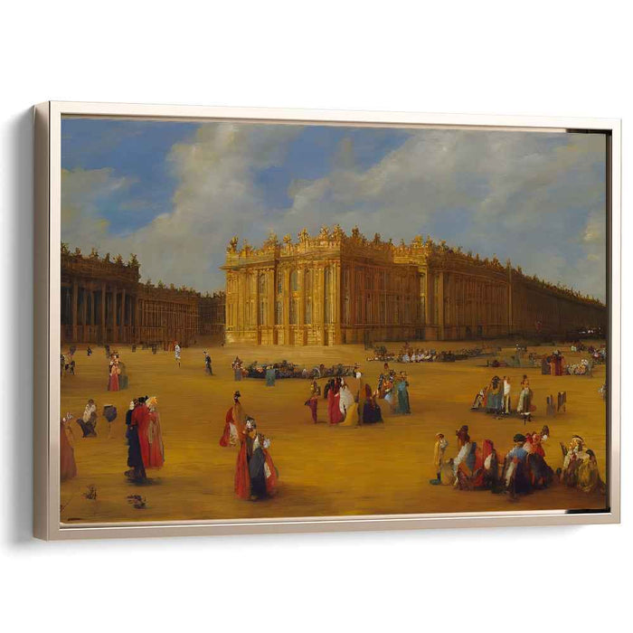 Noble Assemblage: Regal Resonance: Historical European Palace and Aristocratic Gathering Canvas Art