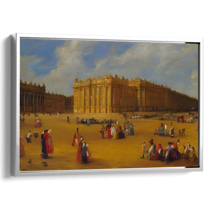Noble Assemblage: Regal Resonance: Historical European Palace and Aristocratic Gathering Canvas Art