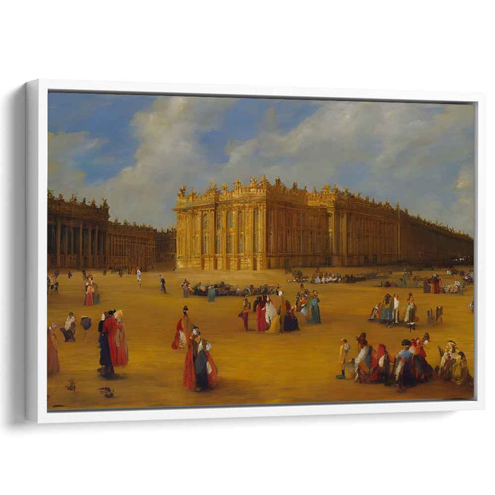 Noble Assemblage: Regal Resonance: Historical European Palace and Aristocratic Gathering Canvas Art