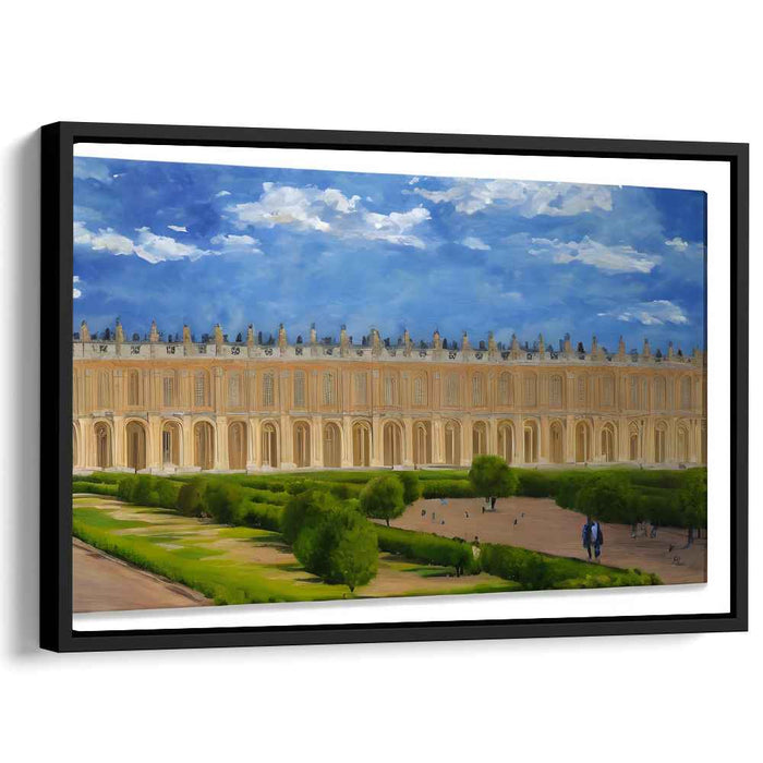 Whispers Of Golden Elegance: Realistic Depiction of the Palace of Versailles Canvas Art Print