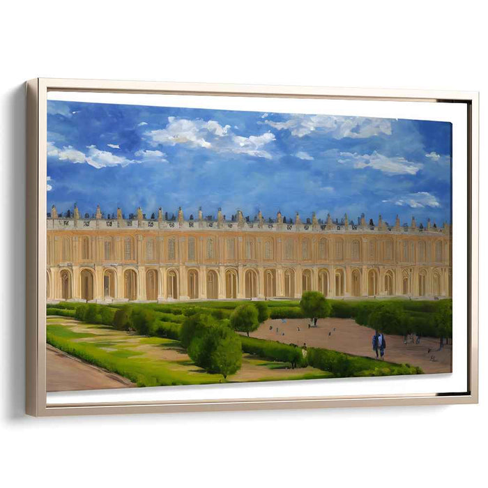 Whispers Of Golden Elegance: Realistic Depiction of the Palace of Versailles Canvas Art Print