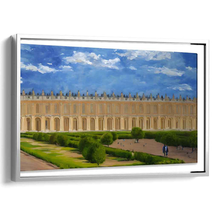 Whispers Of Golden Elegance: Realistic Depiction of the Palace of Versailles Canvas Art Print