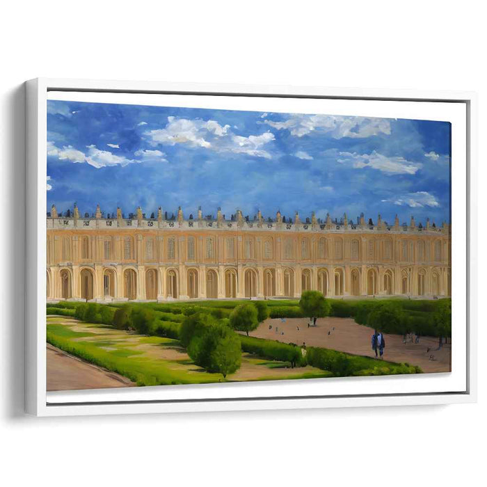 Whispers Of Golden Elegance: Realistic Depiction of the Palace of Versailles Canvas Art Print