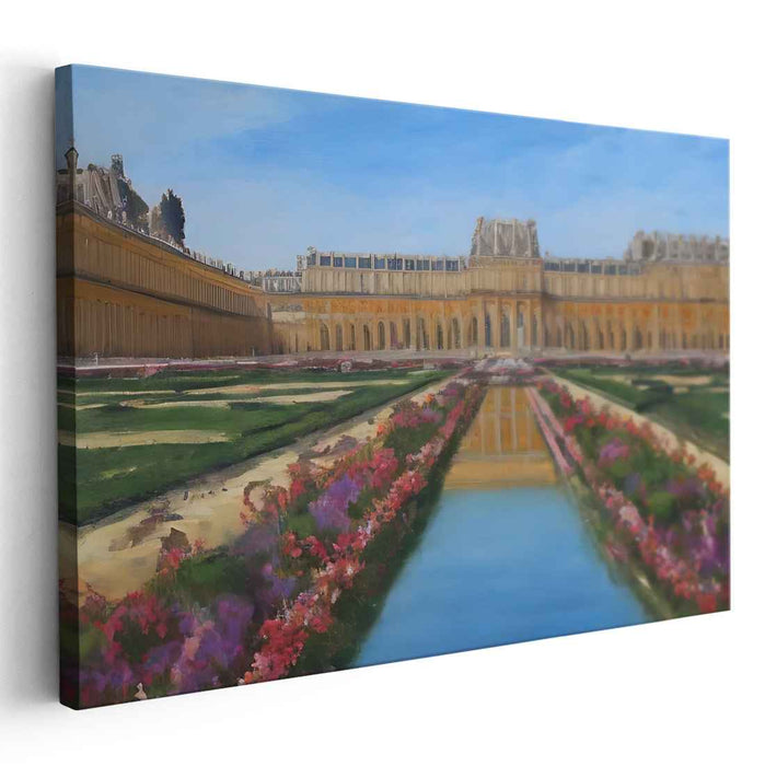 Regal Blossoms Palace Majesty: The Grand Palace of Versailles in Full Bloom
