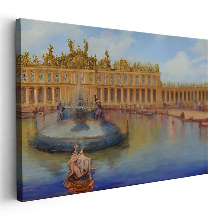 Palace Waters Dance: The Splendor of Versailles Fountain Canvas Art Print