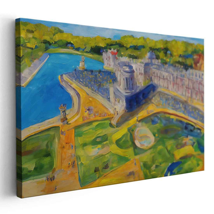 Riverside Grandeur: Vibrant Impressionist Landscape Canvas Art