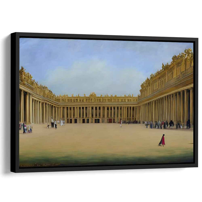 Elegance at the Golden Palace: Majestic Courtyard Realism Art Print