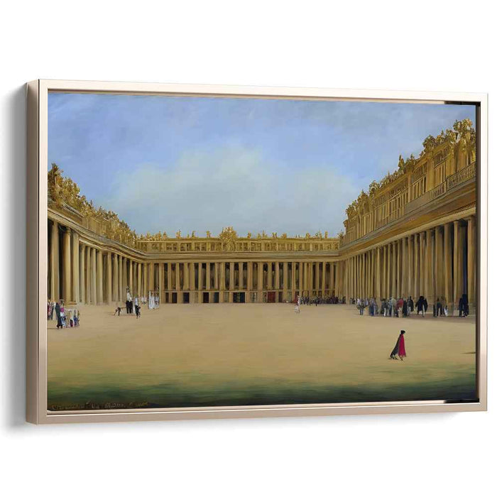 Elegance at the Golden Palace: Majestic Courtyard Realism Art Print