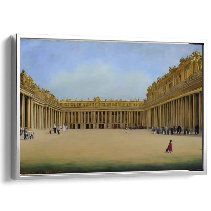 Elegance at the Golden Palace: Majestic Courtyard Realism Art Print