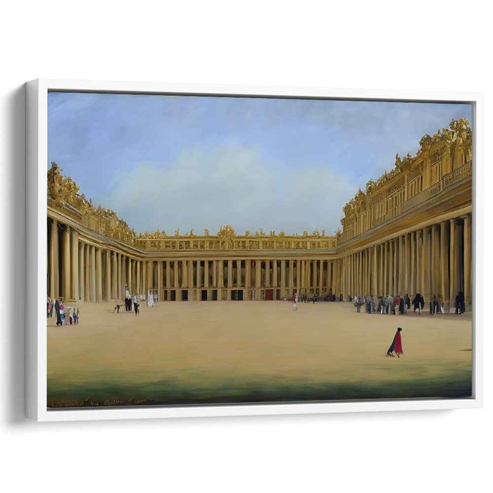 Elegance at the Golden Palace: Majestic Courtyard Realism Art Print