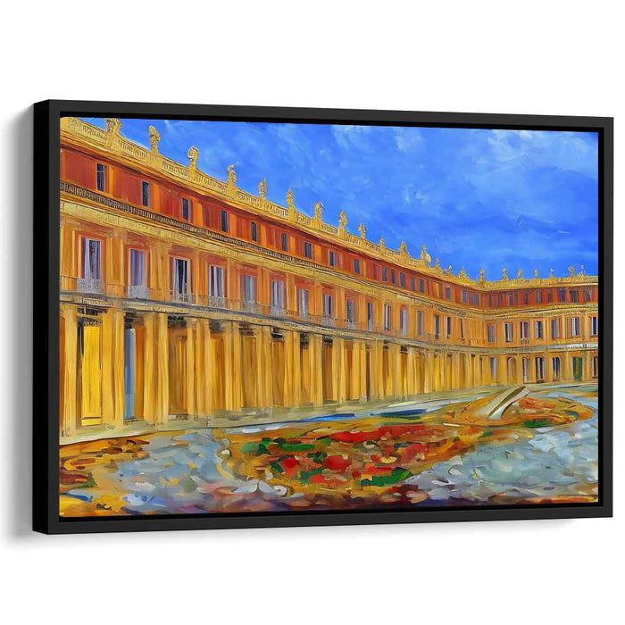 Regal Reflections: Impressionist-Inspired Palace and Colorful Abstract Canvas Art