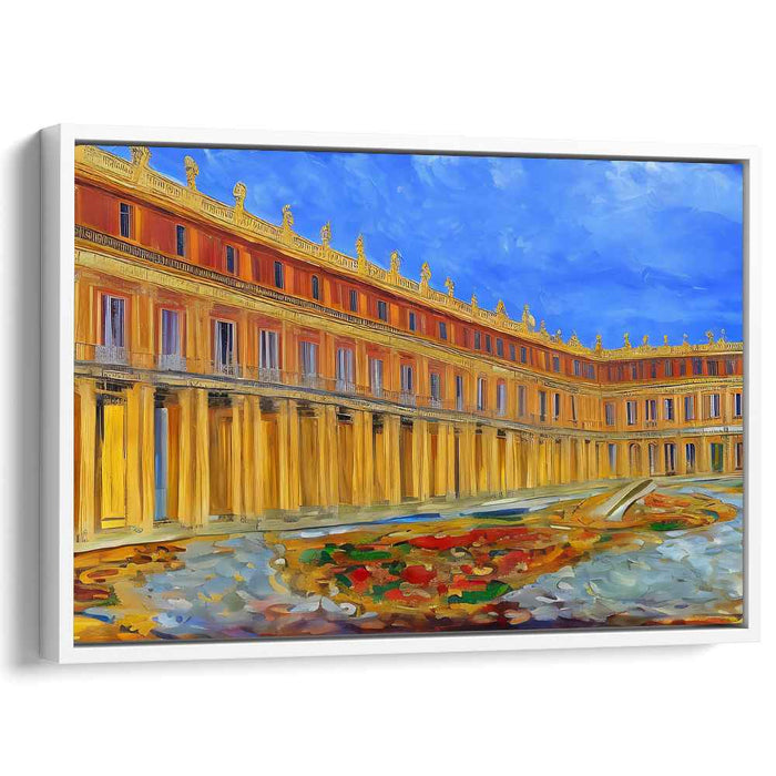 Regal Reflections: Impressionist-Inspired Palace and Colorful Abstract Canvas Art