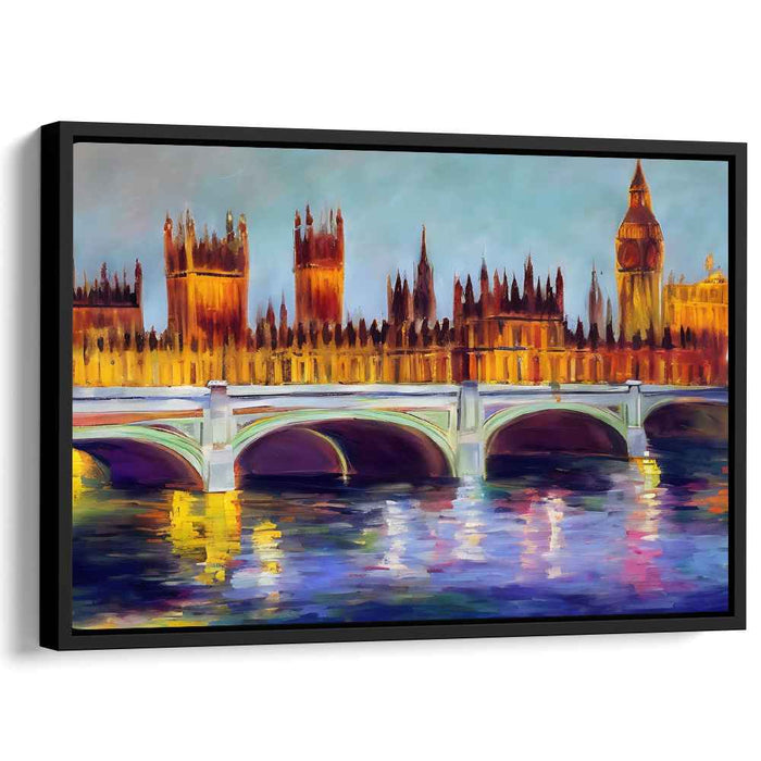 London's Dusk Splendor: Vibrant Impressionist Canvas Art of Westminster