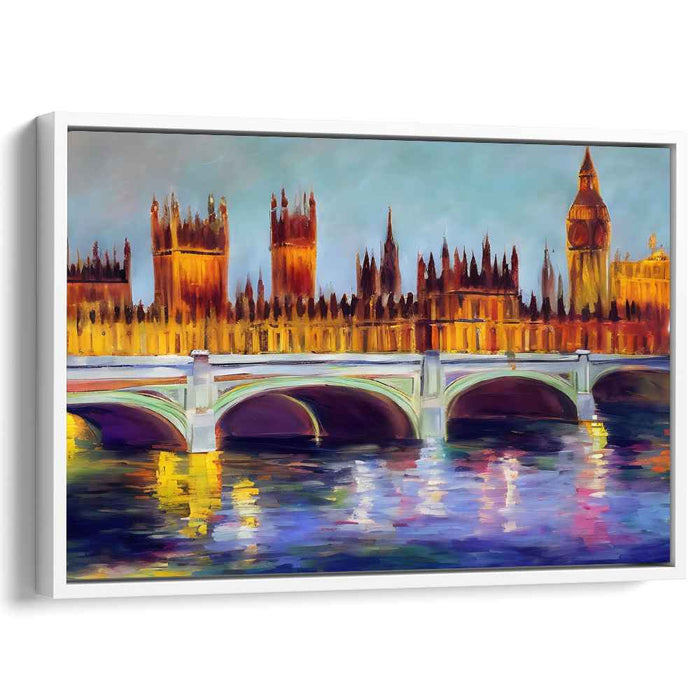 London's Dusk Splendor: Vibrant Impressionist Canvas Art of Westminster