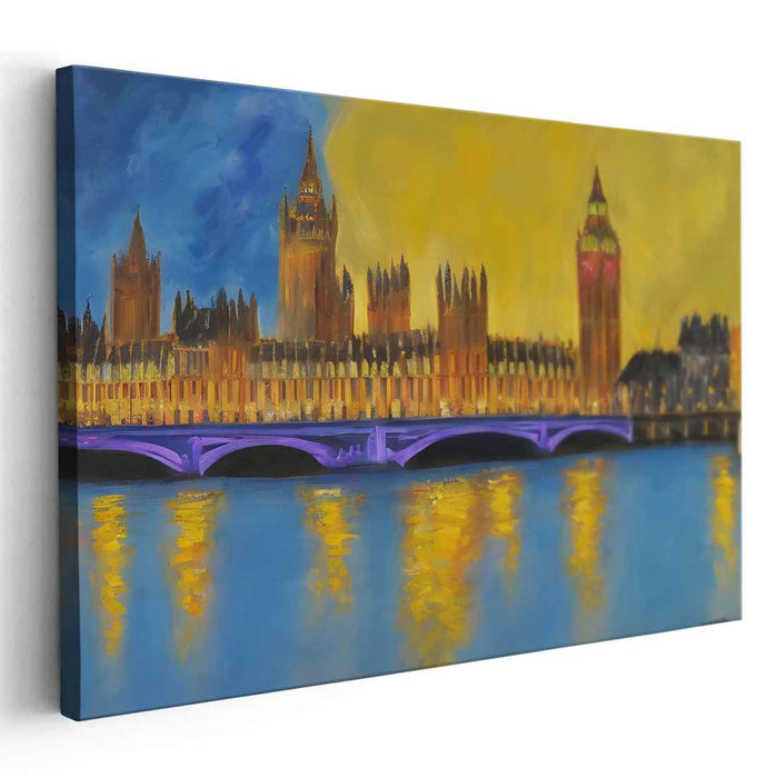 Nocturnal Parliament Glow: Vibrant Nightscape of the Houses of Parliament
