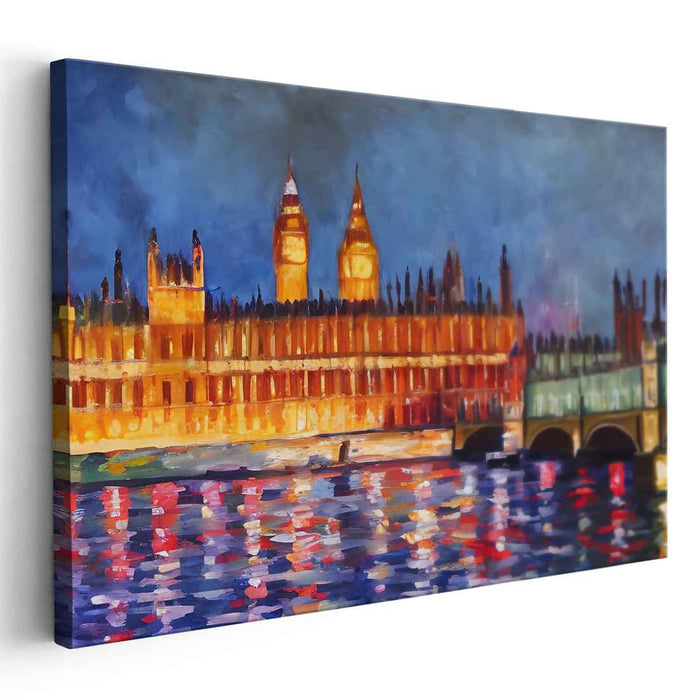 Nocturnal Splendor: Impressionist View of the Houses of Parliament