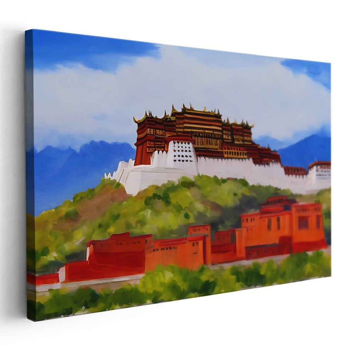 Tranquil Horizon Illusion: Realistic Landscape Canvas Art Print