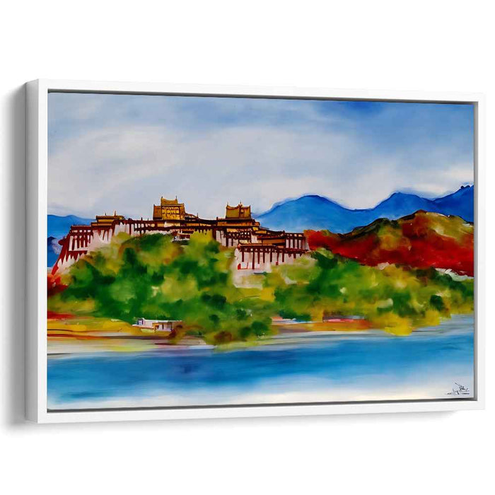 Silent Palace Whispers: Impressionist Landscape of Potala Palace Canvas Art