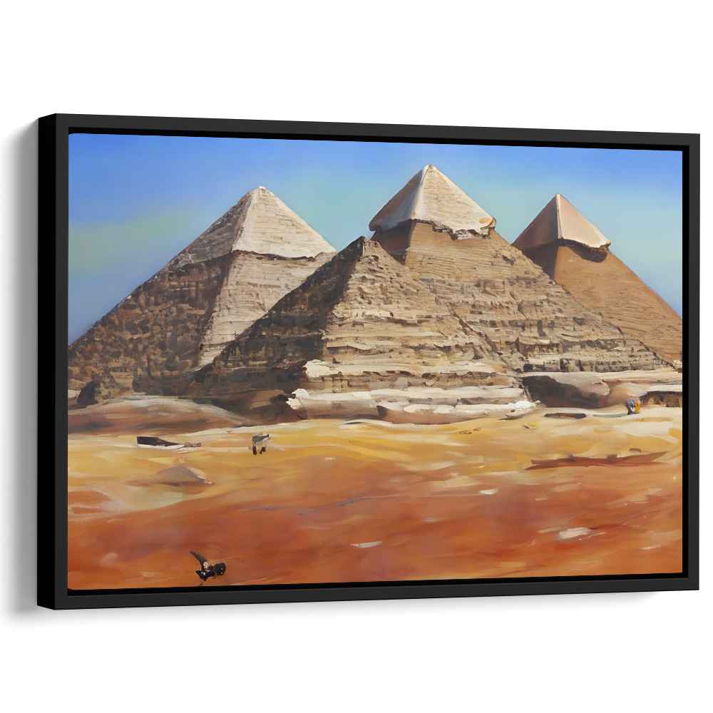 Abstract Pyramids of Giza Print - Canvas Art Print by Kanvah