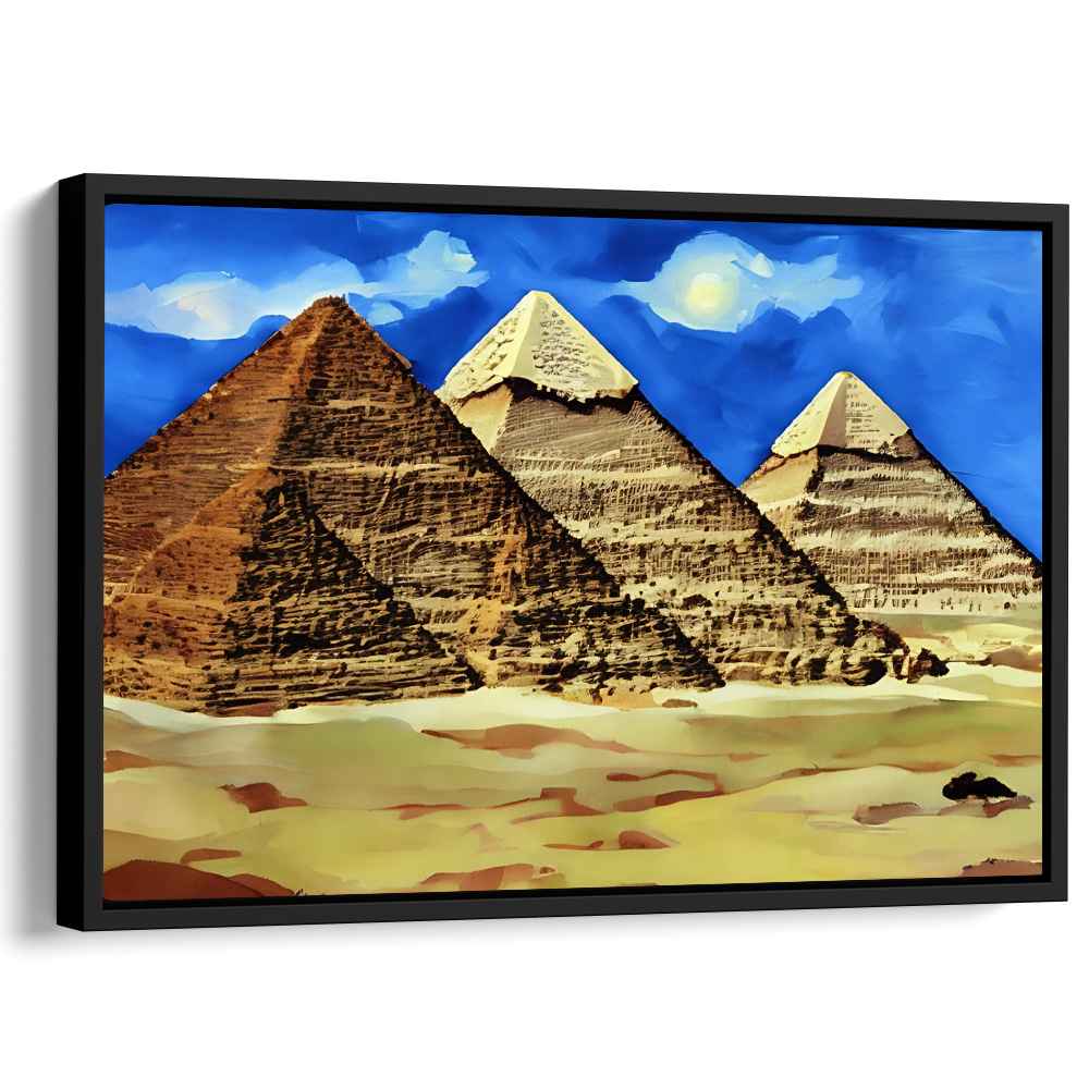 Abstract Pyramids of Giza Print - Canvas Art Print by Kanvah