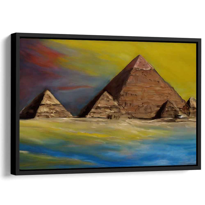 Sandstone Illusions: Impressionist Pyramids of Giza Canvas Art Print
