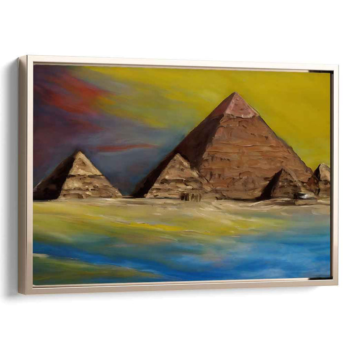 Sandstone Illusions: Impressionist Pyramids of Giza Canvas Art Print