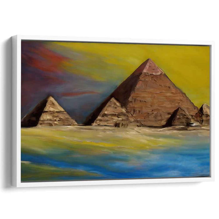 Sandstone Illusions: Impressionist Pyramids of Giza Canvas Art Print