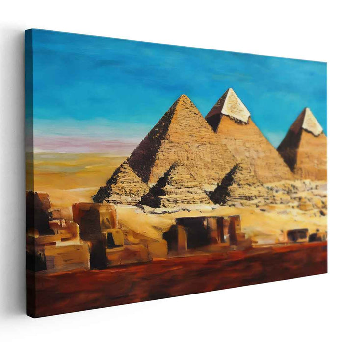 Echoes of Ancient Suns: The Pyramids Under a Vibrant Sky