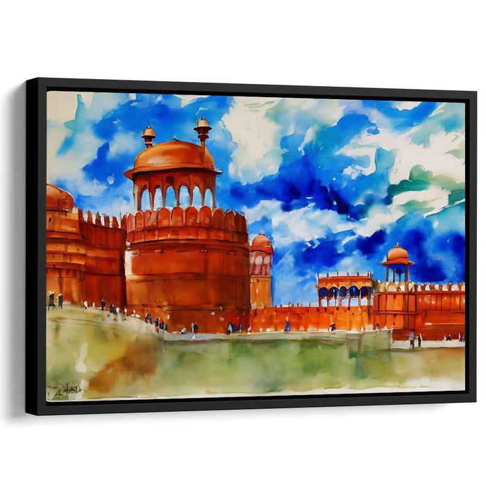 Whispers Of Citadel Veil: Impressionistic Watercolor Fort Landscape