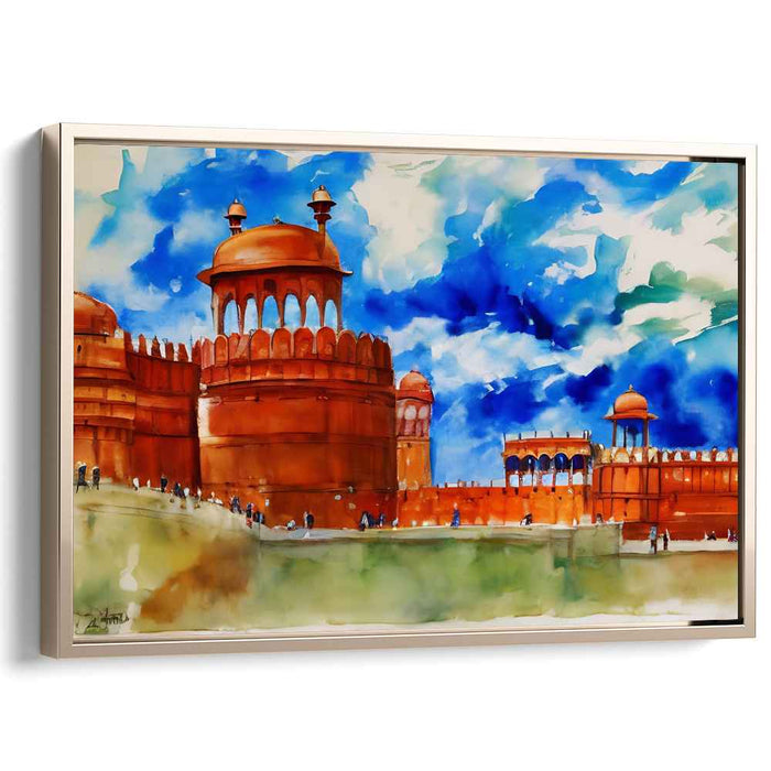 Whispers Of Citadel Veil: Impressionistic Watercolor Fort Landscape