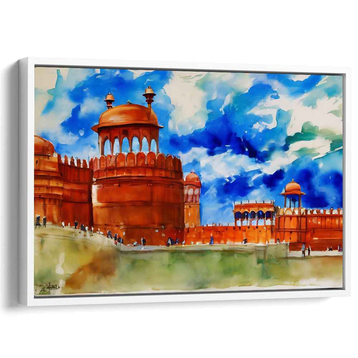 Whispers Of Citadel Veil: Impressionistic Watercolor Fort Landscape