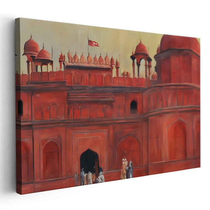 Crimson Citadel Glow: The Red Fort of Delhi in Warm Tones